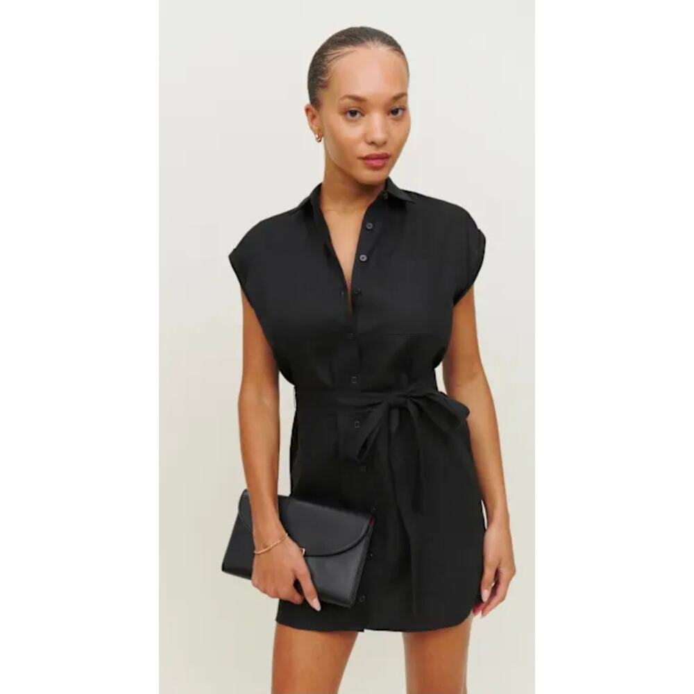 Reformation Aero linen dress M black